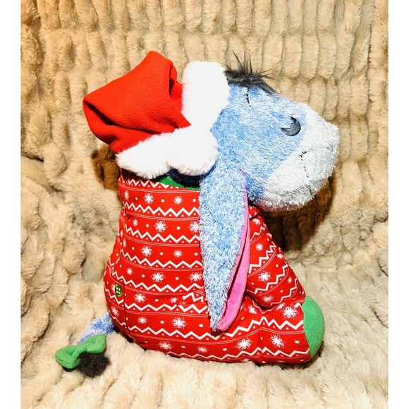 Disney Winnie the Pooh Eeyore Holiday Weighted Plush - New - Picture 6 of 7